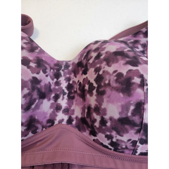 Rhonda Shear Wire Free Bra Purple Camo Full Coverage Molded Cup Padded Size 2X - Picture 10 of 10